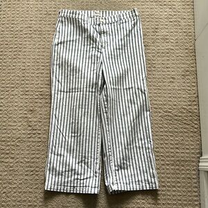 J.Crew navy and white striped trousers